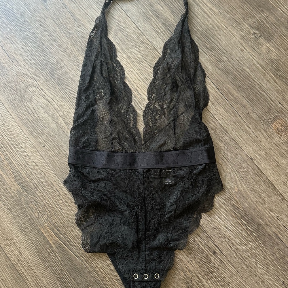 PLAYBOY LOGO LACE BODYSUIT